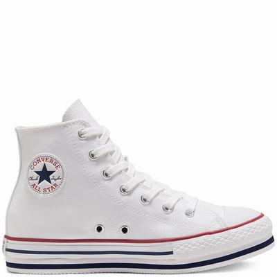 Gyerek Converse Everyday Platform Chuck Taylor All Star Magasszárú Cipő CO2518943 Fehér/Sötétkék